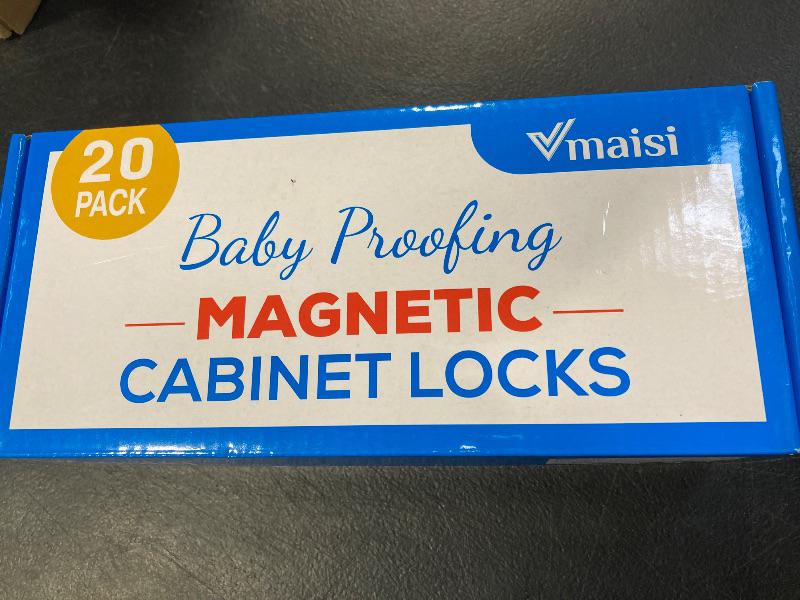 Photo 1 of 20 Pack Magnetic Cabinet Locks Baby Proofing - Vmaisi Children Proof Cupboard Drawers Latches - Adhesive Easy Installation