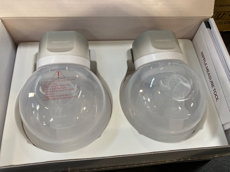 Photo 1 of Momcozy Hands-Free Breast Pump S12 Pro, Wearable & Portable Pump with Soft DoubleFit Flange, 3 Modes | 9 Levels Double Electric Pump, Smart Display, 24mm, 2 Pack Cozy Grey