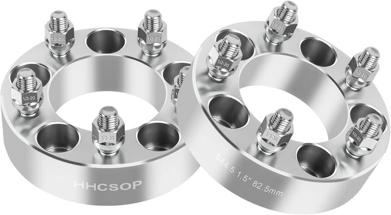 Photo 1 of HHCSOP 5x4.5 Wheel Spacers 1.5 inch, Compatible with Ford Mustang Ranger Explorer Edge Crown Victoria/Jeep Wrangler Liberty Cherokee Comanche, 2PCS 5x114.3 Wheel Adapter Bore 82.5mm & 1/2x20 Studs