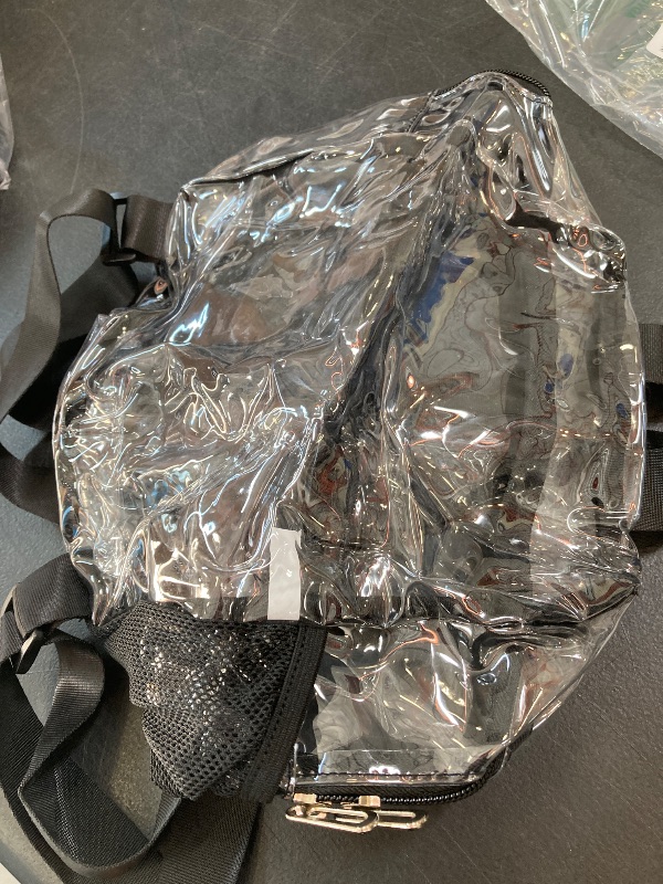 Photo 1 of Slumou Clear Backpack Stadium Approved 12×12×6 Clear Mini Backpack Small Transparent Backpack for Concert, Beach, Work, Travel & Sporting (Black?