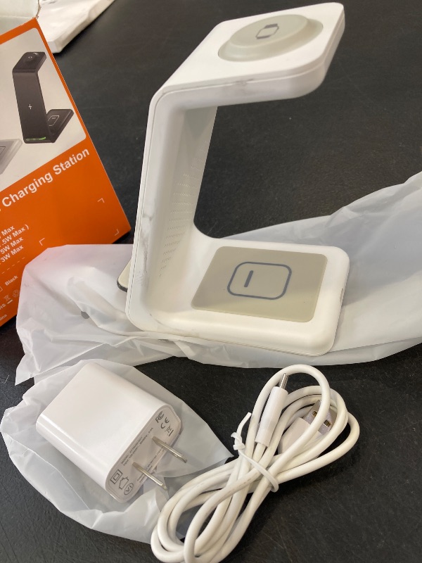 Photo 1 of Wireless Charging Station for Apple - 3 in 1 Wireless Charger Stand Dock Watch and Phone Charger Station for Apple Watch 8/7/SE/6/5/4/3/2, iPhone 16 15-12 Pro Max SE XS X, Samsung, AirPods Pro/3/2