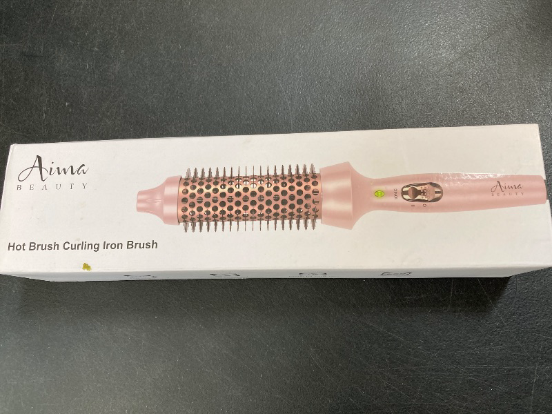 Photo 1 of Aima Beauty Hot Brush, 1.3"/35mm Heated Curling Brush, Ion Hair Care Thermal Round Brush Makes Hair Smoother & Softer, Create Voluminous Curls Effortlessly, Dual Voltage, 60Mins Auto-Off, Pink