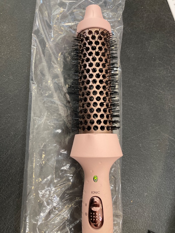 Photo 1 of Aima Beauty Hot Brush, 1.3"/35mm Heated Curling Brush, Ion Hair Care Thermal Round Brush Makes Hair Smoother & Softer, Create Voluminous Curls Effortlessly, Dual Voltage, 60Mins Auto-Off, Pink