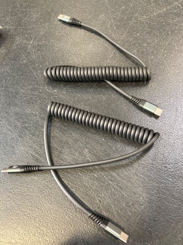 Photo 1 of 2 Pack 3ft Coiled USB C to C Charging Cable for iPhone 15, MacBook Pro 2020, iPad Pro 2020, iPad Air 4, Galaxy S23