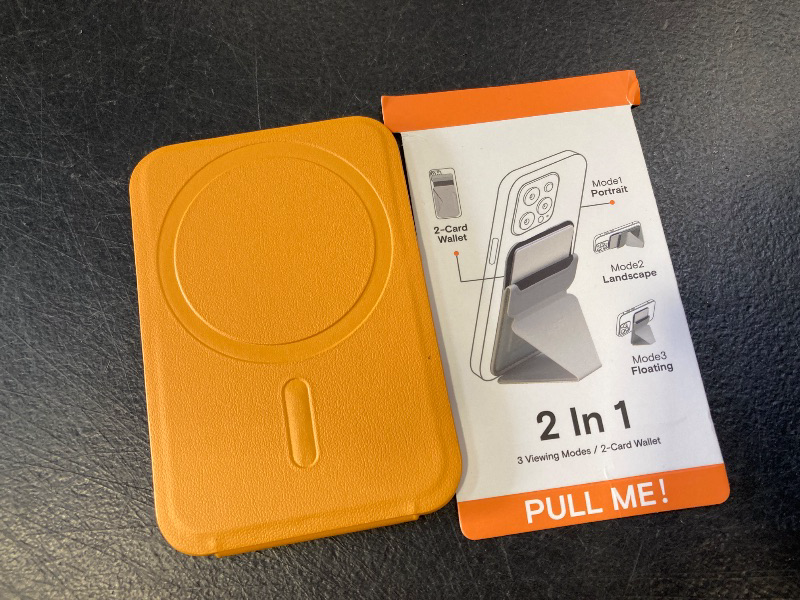 Photo 1 of MOFT Magnetic Wallet Stand Compatible with iPhone 16/15/14/13/12 Series, Angle Adjustment MOVAS Phone Stand, Orange