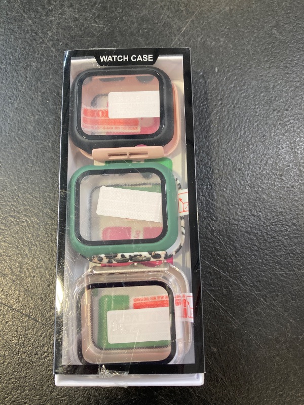 Photo 1 of 6-Pack Case with Tempered Glass Screen Protector Compatible with Apple Watch Series SE 6 5 4 40mm, Full Coverage Hard PC Protective Face Cover Bumper for iWatch 40 mm