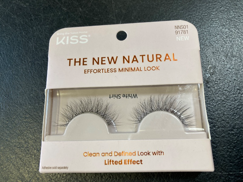 Photo 1 of KISS The New Natural Effortless Minimal Look False Eyelashes 12mm, Full Strip Lash Single Pack, NNS01, 1 Pair
