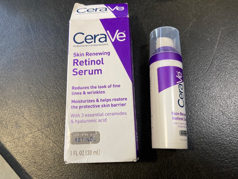 Photo 1 of CeraVe Anti Aging Retinol Serum For Face, Encapsulated Retinol With Hyaluronic Acid, Niacinamide & Ceramides, Smooths Wrinkles & Fine Lines, Gentle Skin Brightening Serum, Fragrance Free, 1 Oz