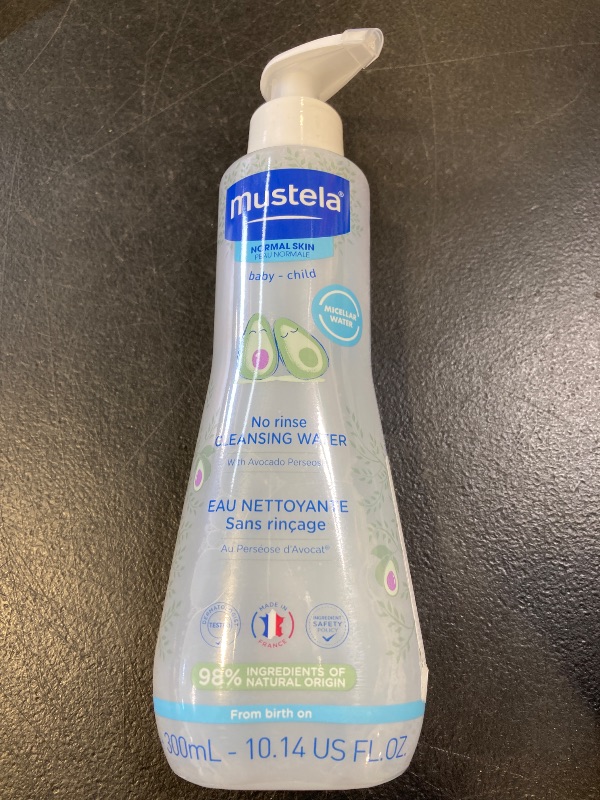 Photo 1 of Mustela Baby Cleansing Water - No-Rinse Micellar Water - with Natural Avocado & Aloe Vera - for Baby's Face, Body & Diaper â€“ 10.14 fl. oz. (Pack of 1)