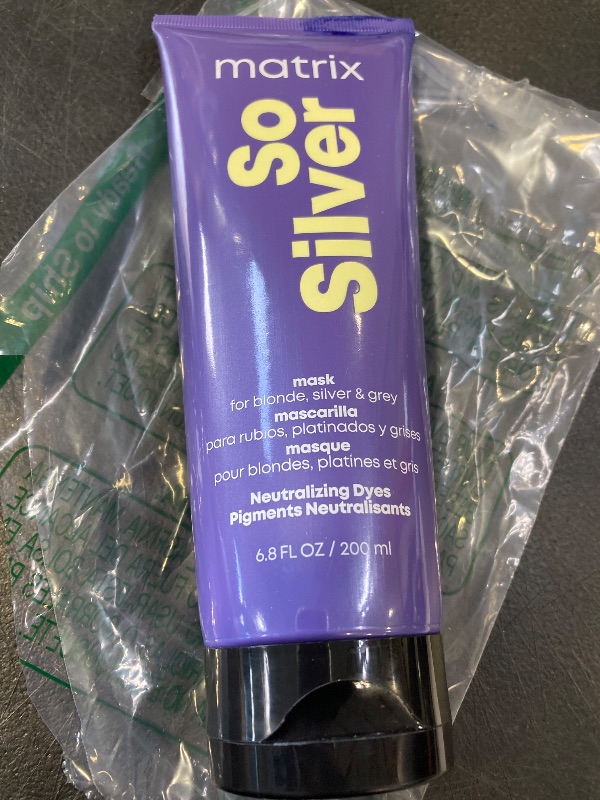 Photo 1 of Matrix So Silver Toning Purple Hair Mask | Deep Conditioning | Repairs Damaged Blonde & Silver Hair | Neutralizes Yellow Tones | For Color Treated or Bleached Hair | Packaging May Vary | Vegan