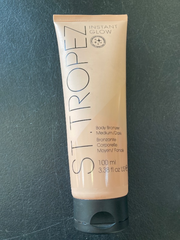 Photo 1 of St.Tropez Instant Glow Face & Body Bronzer Makeup, Medium/ Dark Shade, Smudge-Proof Body Makeup, Vegan, Natural & Cruelty Free, 3.4 Fl Oz