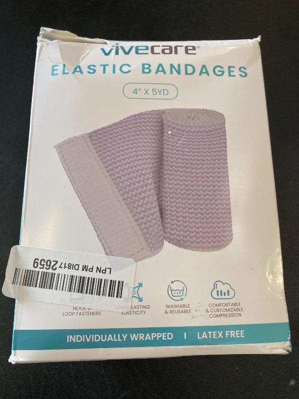 Photo 1 of Premium Elastic Bandage Wrap (4” Wide, 4 Pack) - Nexskin Latex Free Athletic/Medical Compression Bandages Hook & Loop Fasteners at Both Ends - Lifetime Washable & Reusable Bandages