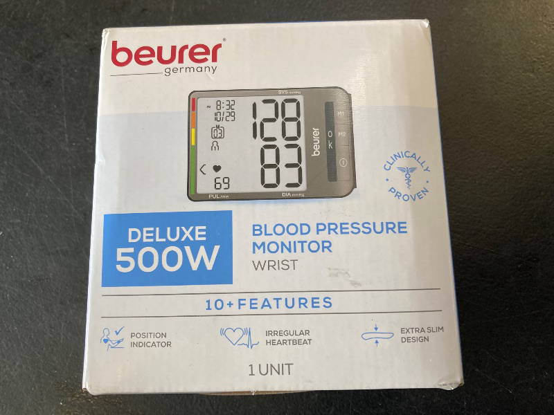 Photo 1 of Beurer BC81 Wrist Blood Pressure Monitor – XL Display, Arrhythmia Detection, 120 Memory Sets – XL Blood Pressure Cuff Wrist for Home Use, Automatic Blood Pressure Machine with Storage Case, Batteries