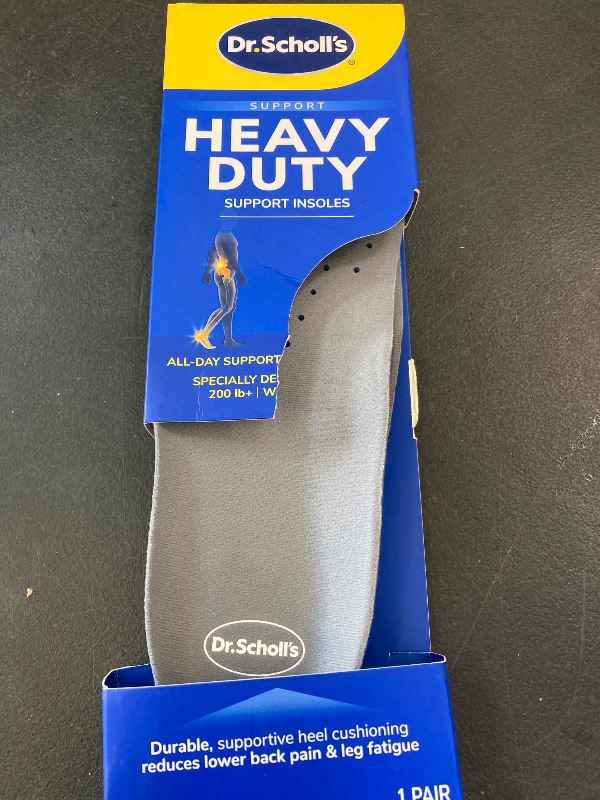 Photo 1 of Dr. Scholl's Heavy Duty Support Insole Orthotics, Big & Tall, 200lbs+, Wide Feet, Shock Absorbing, Arch Support, Distributes Pressure, Trim to Fit Inserts, Work Boots & Shoes, Men Size 8-14, 1 Pair