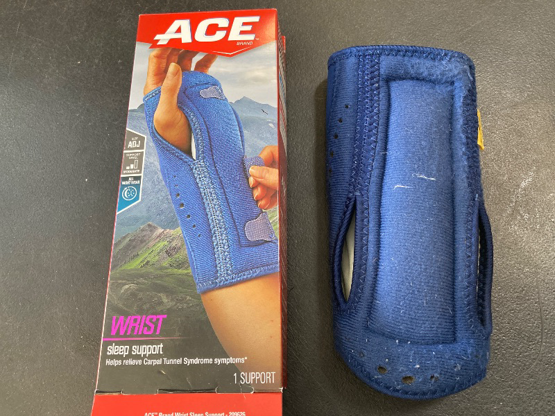 Photo 1 of ACE Night Wrist Sleep Support, Adjustable, Blue, Helps Provide Relief from Symptoms of Carpal Tunnel Syndrome, and other Wrist Injuries