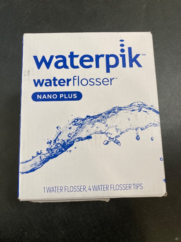 Photo 1 of Waterpik Nano Plus Water Flosser For Teeth, Portable Electric Power, Compact For Travel and Home, 4 Flossing Tips, ADA Accepted, White WP-320