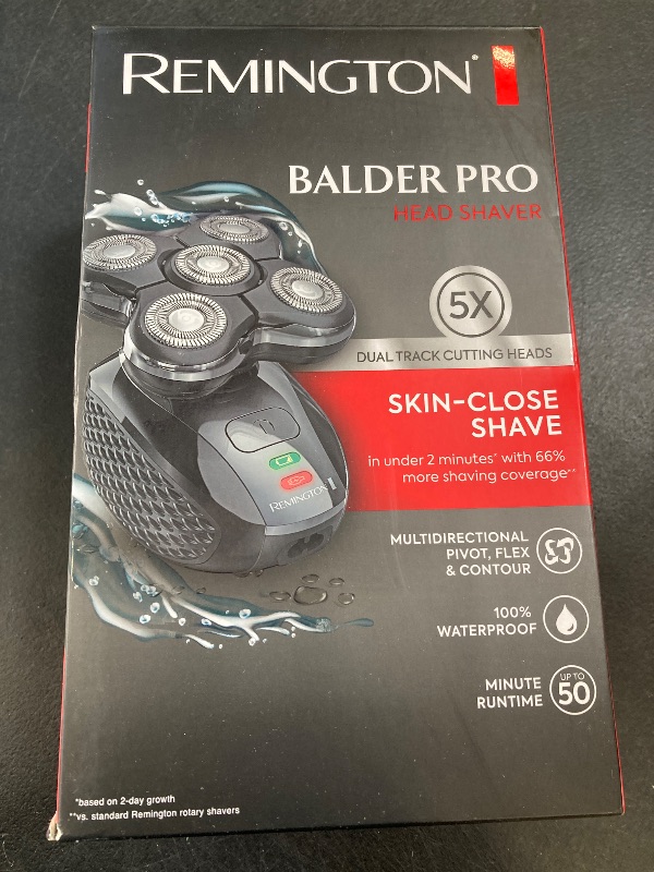 Photo 1 of Remington Balder Pro Electric Razor for Head XR7000A - Premier Wet/Dry Bald Head Shaver, Flex Blades for a Close Shave, Cordless Rechargeable, Effortless Head Shaving with Precision Dual Track Heads