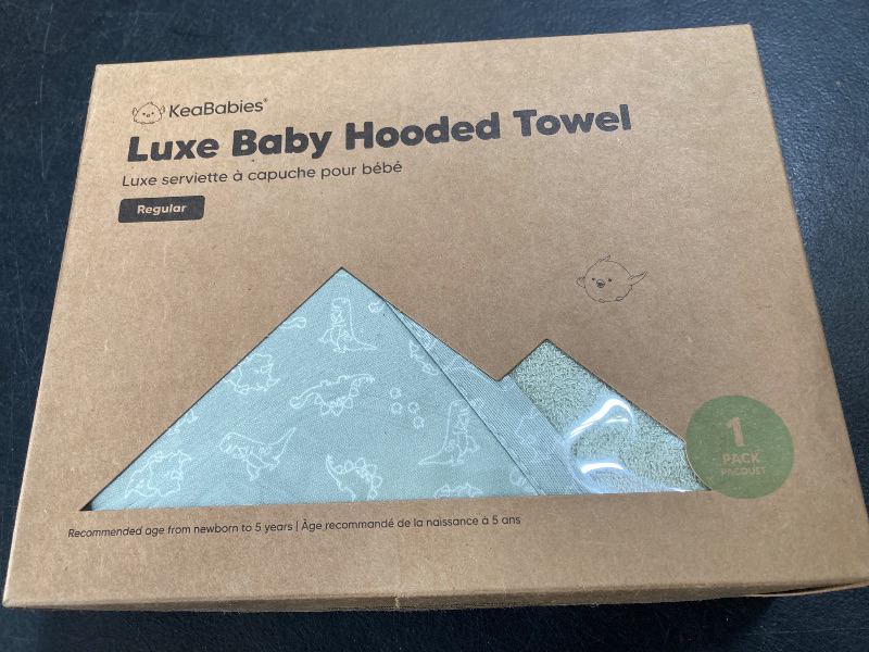 Photo 1 of KeaBabies Hooded Baby Towel for Newborn - Viscose Derived from Bamboo Large Baby Bath Towels with Hood for Boys, Girls, Toddler, Extra Absorbent & Soft Newborn Bath Essentials (Dinos)