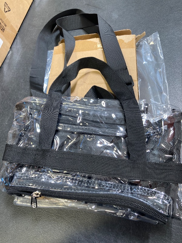 Photo 1 of Bagenius Clear Bag Stadium Approved 12×6×12 Clear bag for Stadium Events Sports Concert Festival Work, Black