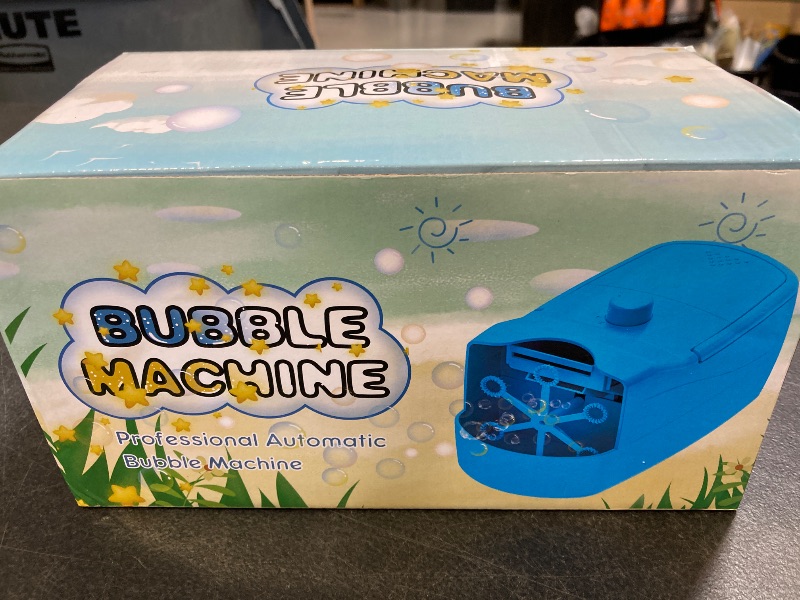 Photo 1 of Bubble Machine, Automatic 18000+ Per Minute Big Bubbles Blower Maker for Kids Toddlers with 2 Speeds,6 Wands, Operated by Plugin or Batteries for Outdoor/Indoor Birthday Parties, Wedding (Blue)