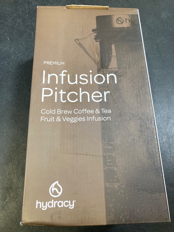 Photo 1 of Cold Brew Coffee Maker - Large Glass Infusion Pitcher 1.6 Quarts 52oz - Iced Coffee & Iced Tea Pitcher with Stainless Steel Lid & Fruit Infusion Tube - Perfect for Home or Office