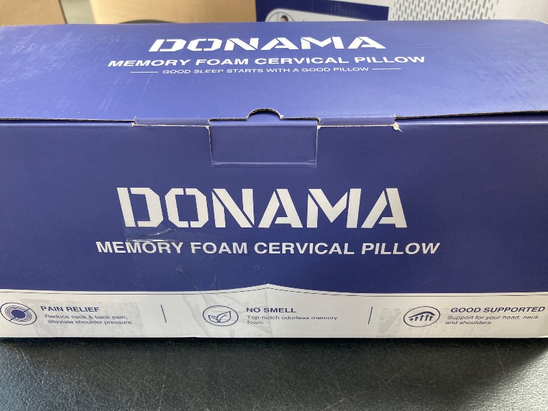 Photo 1 of DONAMA Cervical Pillow for Neck and Shoulder, Contour Memory Foam Pillow, Ergonomic Neck Support Pillow for Side Back Stomach Sleepers with Pillowcase