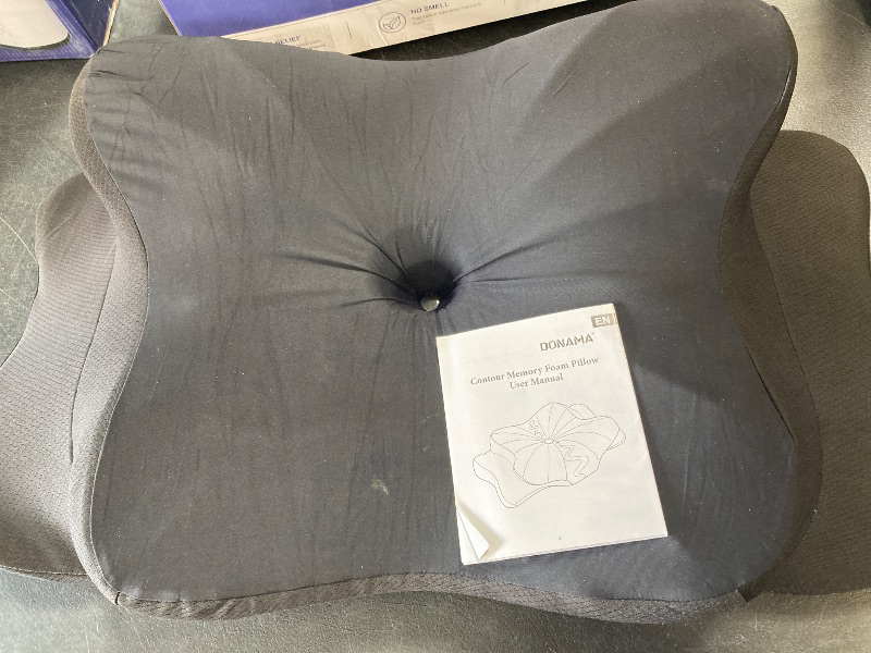 Photo 1 of DONAMA Cervical Pillow for Neck and Shoulder, Contour Memory Foam Pillow, Ergonomic Neck Support Pillow for Side Back Stomach Sleepers with Pillowcase