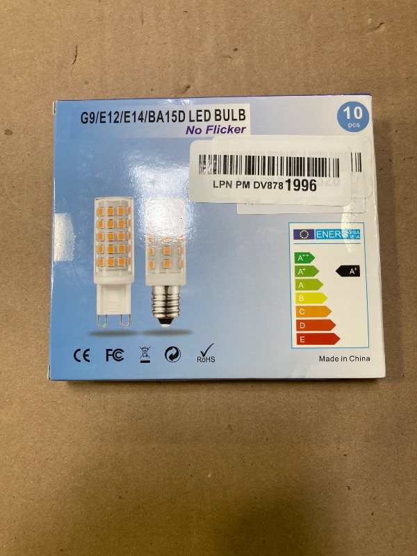 Photo 1 of ALIDE E12 C7 LED Candelabra Bulbs 6000K Daylight White, 60W Halogen Equivalent, T6 Small Base 120V Light Bulbs 6W Cool White for Ceiling Fan Chandelier, 550lm 10-Pack
