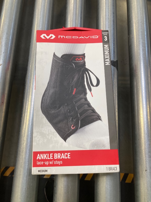 Photo 1 of McDavid Ankle Brace with Lace-Up & Stays, Maximum Support, Comfortable Compression & Breathable Design