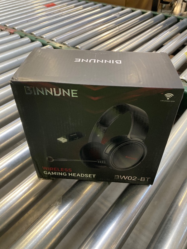 Photo 1 of BINNUNE Wireless Gaming Headset, 2.4GHz Gaming Headphones for PS4, PS5, NS, Bluetooth 5.3 Headphones with 40Hr Battery, Noise Canceling Microphone, Stereo Sound for Laptop, Mobile, Mac - Red
