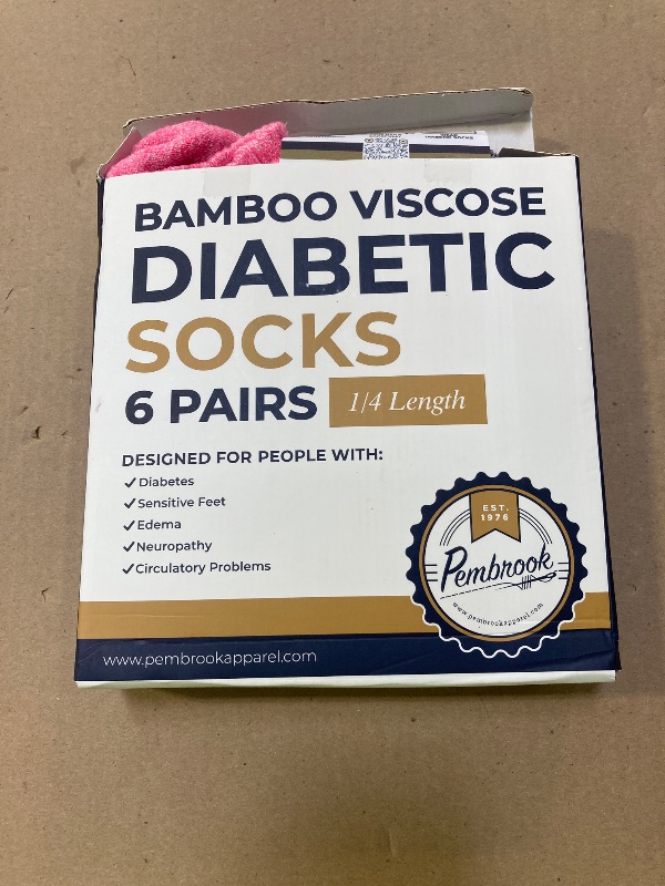 Photo 1 of Pembrook Bamboo Viscose Diabetic Socks for Women & Men - 6 Pairs Ankle Socks for Swollen Feet | Neuropathy Socks | Edema Neuropathy Socks for Women | Diabetic Socks Women 9-12