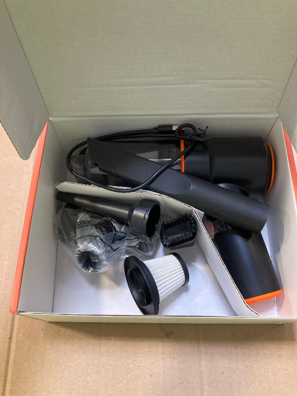 Photo 1 of KMM Handheld Car Vacuum Cleaner, 11000PA Vacuum Cleaner & Air Duster, 120W High Power Vacuum Portable Cordless, Hand Held Vacuum Rechargeable with Multi-Nozzles & LED Light for Home, Car, Office