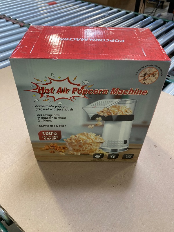 Photo 1 of Fast Hot Air Popper Popcorn Maker Machine, Popcorn Popper Electric Mini Popcorn Machine with Measuring Cup, No Oil, Popcorn Machines for Home Family Party | Easy to Clean & Maintain | White