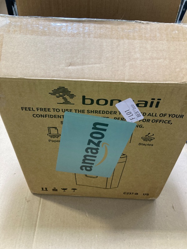 Photo 1 of Bonsaii Paper Shredder for Home Use, 3.4 Gal Wastebasket, 6 Sheet Crosscut Paper Credit Cards, Staples, and Clips Shredder for Home Office Use, Portable Handle Design (C237-B New Version)