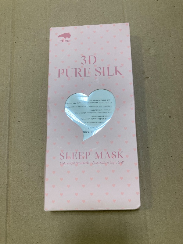 Photo 1 of LitBear 100% 22 Momme Mulberry Silk Sleep Mask - 3D Contoured Eye Mask for Men & Women, Soft Breathable Sleeping Mask with Adjustable Strap, Perfect Blocks Light for Sleeping (Bean Pink)