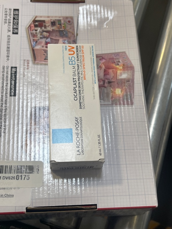Photo 1 of La Roche Posay Cicaplast Balm B5 UV SPF 50, Vitamin B5 + Shea Butter + Tribioma + Madecassoside + Zinc Oxide Sunscreen, Post Treatment Skin Protectant With SPF, Multi-Purpose Cream For Dry Skin