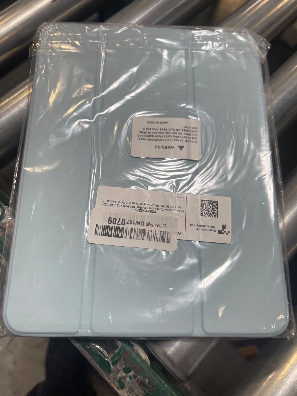 Photo 1 of Akkerds Case Compatible with iPad 10.2 Inch 2021/2020/2019, for iPad 9th/8th/7th Generation Case with Pencil Holder, Protective with Soft TPU Back, Auto Sleep/Wake Cover, Sky Blue