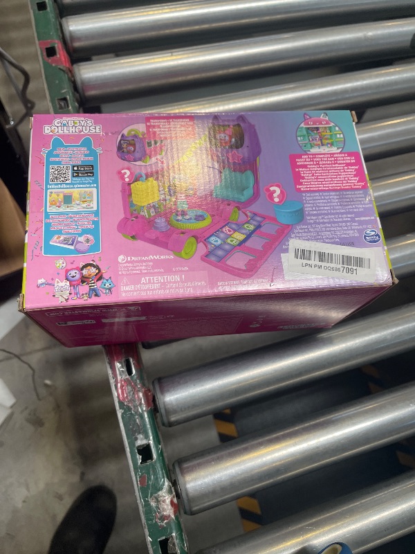 Photo 1 of Gabby's Dollhouse Celebration Party Bus, Transforming Playset with Gabby & DJ Catnip Toy Figures & Dollhouse Accessories, Kids Toys for Ages 3 and Up