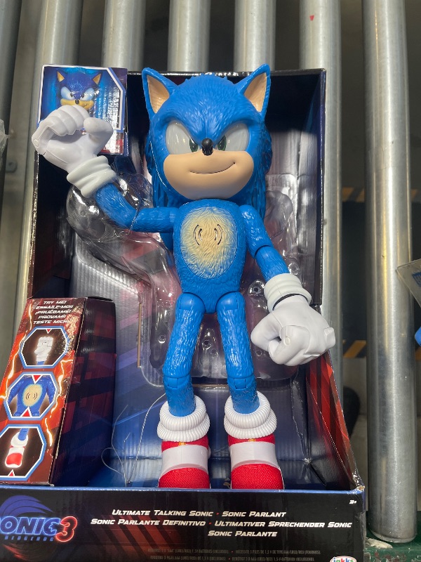 Photo 1 of Sonic The Hedgehog 3 Ultimate Talking Sonic 12-Inch Figure, Features 30+ Iconic and Humorous Phrases and Sounds from The Movies, Light-Up Eyes and Quills