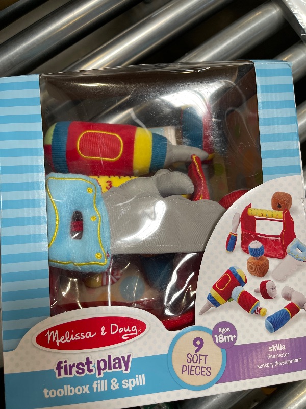 Photo 1 of Melissa & Doug Toolbox Fill and Spill Toddler Toy With Vibrating Drill (9 pcs)