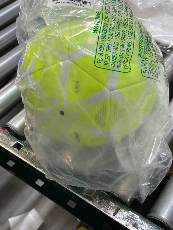 Photo 1 of adidas Unisex Starlancer Club Soocer Ball, Lucid Lemon/White, 5