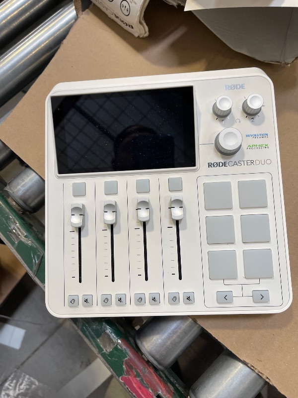 Photo 1 of RØDE RØDECaster Duo Compact All-in-One Audio Production Solution for Podcasting, Streaming, Music Production and Content Creation (White)