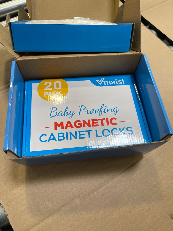 Photo 1 of Vmaisi Adhesive Magnetic Locks for Cabinets & Drawers (40 Locks and 4 Keys)