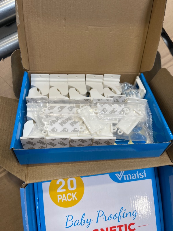 Photo 1 of Vmaisi Adhesive Magnetic Locks for Cabinets & Drawers (40 Locks and 4 Keys)