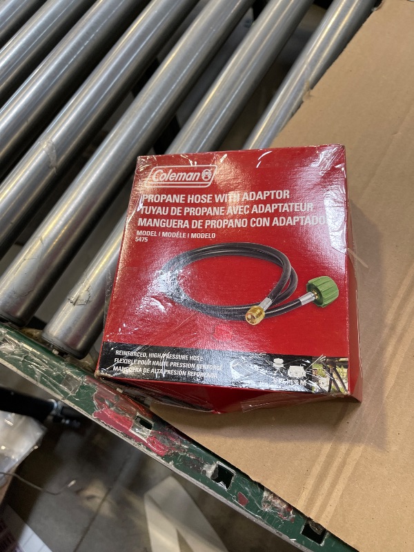Photo 1 of Coleman High-Pressure Propane Gas Hose and Adapter, 5 Foot, Type 1 Fitting or POL Fitting Available, Use with Grills, Stoves, Lanterns, Heaters, and More