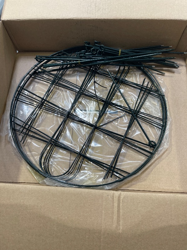 Photo 1 of 36" x 18" Peony Double Ring Plant Support, Pack of 5 Plant Support Stakes for Tomatoes Peony Lily Rose Plant Support Rings Peony Cages for Outdoor Plants Flowers Vegetables