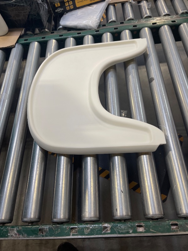 Photo 1 of High Chair Tray Compatible with Stokke Trip Trap Chair, Matte Milky Color - Ergonomic Curved Design Accessory - BPA-Free, Easy to Assemble