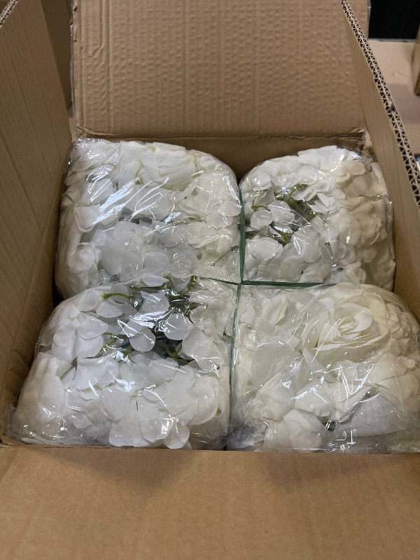Photo 1 of BLOSMON Artificial Flower Balls Wedding Centerpieces 6 Pcs 15.7" Large White Fake Flowers Rose Hydrangea Ball Arrangement Center Pieces for Table Silk Floral Bouquet for Wedding Party Home Decor

