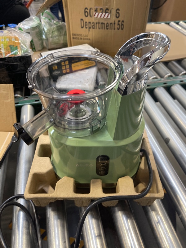 Photo 1 of Aeitto Cold Press Juicer, Juicer Machines with Large Feed Chute, Large Capacity, Slow Masticating Juicer for Fruits and Vegetables, Self Feeding for Juice Extractor,BPA-Free, Black