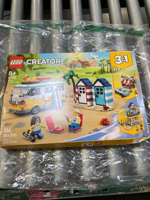 Photo 1 of LEGO Creator 3 in 1 Beach Camper Van Building Kit, Transforms from a Campervan to Ice Cream Shop to Beach House, Great Gift for Surfer Boys and Girls, Pretend Play Beach Life, 31138